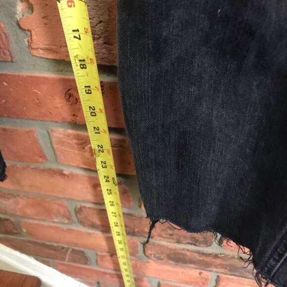 Hollister Ultra High Rise Mom Jeans Pockets Zip Fly Raw Hem Dark Wash Cotton 28 - Picture 11 of 13